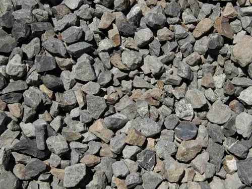 close up of drainage rock or crushed gravel rock